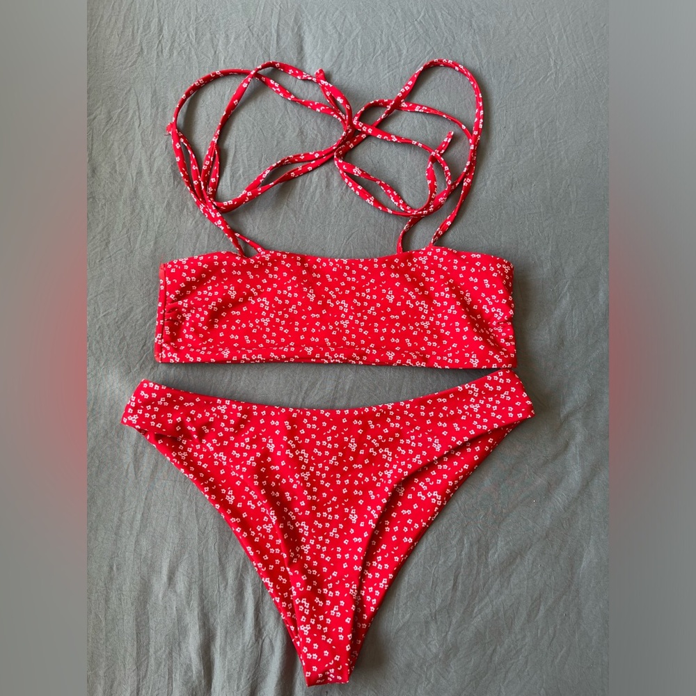 Size small floral red bikini
